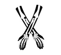 Ysyqkn Gants Squelette, Gants Longs, Gants à Doigts Complets, Accessoire de Déguisement, Polyester Léger et Doux, Lavable En Machine, Parfaits pour Halloween