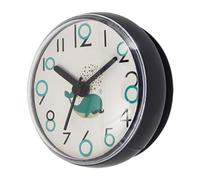 Ysyqkn Horloge Murale Compacte Étanche en PP PVC avec Ventouse Silencieuse Lecture Claire Adaptée à Salle de Bain Cuisine Chambre Décoration Intérieure, Gris