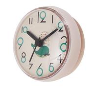 Ysyqkn Horloge Murale Compacte Étanche en PP PVC avec Ventouse Silencieuse Lecture Claire Adaptée à Salle de Bain Cuisine Chambre Décoration Intérieure, Blanc