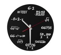 Ysyqkn Horloge Murale Moderne et Silencieuse (sans) avec Formules Mathématiques, en MDF, Style Original, Idéale pour La Chambre, Le Salon, La Cuisine, Style B