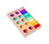 Ysyqkn Jeu de Cubes Empilables en Bois pour Développer La Motricité Fine - Idée Cadeau de Noël