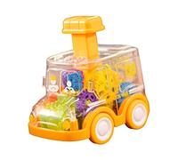 Ysyqkn Jouet Mécanique Gear Voiture Pull-back Musicale Rotation Transparente Apprentissage Ludique Simulation Développement Convient Enfants Motricité Imagin, JAUNE