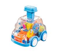Ysyqkn Jouet Mécanique Gear Voiture Pull-back Musicale Rotation Transparente Apprentissage Ludique Simulation Développement Convient Enfants Motricité Imagin, Bleu