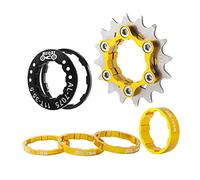 Ysyqkn Kit de Conversion de Pignons de Vélo à Cassette Monovitesse (7 Pièces), en Acier Inoxydable, Résistant et Adapté Au Cyclisme, Or