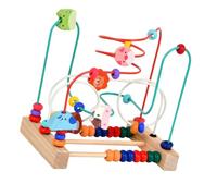 Ysyqkn Labyrinthe de Perles en Bois - Jeu de Coordination œil-Main - Développement Sensoriel et Mathématiques - 3 Ans et Plus - L