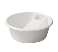 Ysyqkn Lavabo avec Planche à Laver I, Seau pour Le Lavage Des Mains En Matériau PP Antidérapant, Pratique pour Le Nettoyage Manuel, Adapté Aux Résidences étu, blanc