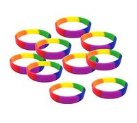 Ysyqkn Lot de 10 Bracelets en Caoutchouc élastiques et Tendance, Arc en Ciel