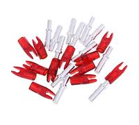 Ysyqkn Lot de 12 Encoches de Flèche de Rechange en Plastique avec Embouts et Queues de Précision, Accessoires Adaptés à La Chasse, à L'entraînement et Au, Rouge, 4.2mm