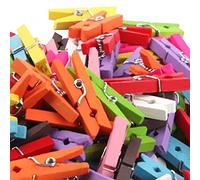 Ysyqkn Lot de Mini Pinces à Linge Bois Petites Épingles à Vêtement Accessoires Photo pour Décoration Événementielle Chambre Enfant DIY 25cm Adapté à La Salle, 50pcs