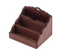 Ysyqkn Magazine Paper Rack Présentoir Miniature Bois Bibliothèque Revue Simulation Étageres Accessoire Maison de Poupée pour Décor Bricolage Salon Chambre en, Café