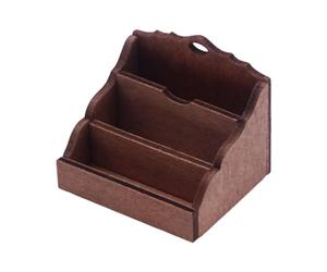 Ysyqkn Magazine Paper Rack Présentoir Miniature Bois Bibliothèque Revue Simulation Étageres Accessoire Maison de Poupée pour Décor Bricolage Salon Chambre en, Café