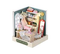 Ysyqkn Maison de Poupée Miniature en Bois à Construire et à Maquettiser. Créez Une Pièce Créative avec des Meubles Réalistes. Un Puzzle pour Les Collectionne, Atelier Bonheur