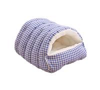 Ysyqkn Maison pour Chien Chat Refuge pour Animaux Coussin Cave Tissu Peluche Amovible Espace Fermé Sécurité Confort Convient Animaux Compagnons Intérieur, Bleu, M