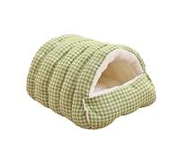 Ysyqkn Maison pour Chien Chat Refuge pour Animaux Coussin Cave Tissu Peluche Amovible Espace Fermé Sécurité Confort Convient Animaux Compagnons Intérieur, Vert, M