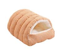 Ysyqkn Maison pour Chien Chat Refuge pour Animaux Coussin Cave Tissu Peluche Amovible Espace Fermé Sécurité Confort Convient Animaux Compagnons Intérieur, Orange, M
