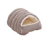 Ysyqkn Maison pour Chien Chat Refuge pour Animaux Coussin Cave Tissu Peluche Amovible Espace Fermé Sécurité Confort Convient Animaux Compagnons Intérieur, Gris, M