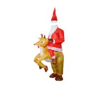 Ysyqkn Masque Gonflable de Déguisement, Accessoire de Fête de Noël En Polyester, Idéal pour Le Nouvel An et, Le Père Noël Chevauche Un élan