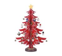 Ysyqkn Mini Sapin de Noël En Bois, Décoration de Table Artisanale, Cadeau Idéal pour Les Fêtes et Noël, Parfait pour La Maison Ou Un Restaurant, Rouge Grand