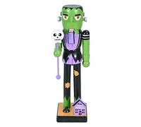 Ysyqkn Nutcracker Figurine Marionnette Soldat Ornement Sculpture Bois Décoration Artisanale pour Cheminée Bureau Salon Adapté pour Halloween Noël Cadeau, Frankenstein