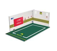 Ysyqkn Parking Lot Support de Présentation Voiture Miniature Garage Décoratif En PVC Éclairage Led Intégré Montage Simple Adapté pour Collection Bureau Décor, Vert
