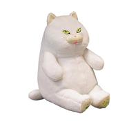 Ysyqkn Peluche Chat British Shorthair de 30 Cm, Grand Jouet de Compagnie, Décoration, Doudou pour Dormir, Blanc