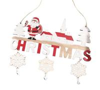 Ysyqkn Pendentif de Noël en Bois avec Clochettes, Décoration à Suspendre pour Sapin de Noël, Artisanat Créatif, Convient Aux Murs, Fenêtres et, Le Père Noël