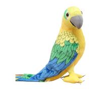 Ysyqkn Perroquet En Peluche Oiseau Artisanal Poupée Animale Figurine de Perroquet Compagnon de Jeu En Peluche Douce Adapté pour Une Fête D'Halloween Amusante, Jaune Vert Bleu