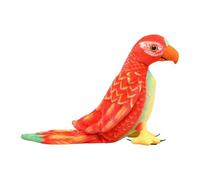 Ysyqkn Perroquet En Peluche Oiseau Artisanal Poupée Animale Figurine de Perroquet Compagnon de Jeu En Peluche Douce Adapté pour Une Fête D'Halloween Amusante, Rouge