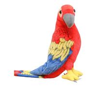 Ysyqkn Perroquet En Peluche Oiseau Artisanal Poupée Animale Figurine de Perroquet Compagnon de Jeu En Peluche Douce Adapté pour Une Fête D'Halloween Amusante, Rouge Bleu Jaune