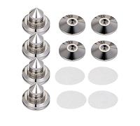 Ysyqkn Pointes de Découplage pour Enceintes, Supports D'enceintes, Caisson de Basses, Amplificateur, Platine Vinyle, Pieds Isolants, Patins de Base, Tapi, Argent