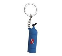 Ysyqkn Porte-clés Bouteille Plongée Miniature Pendentif Clés Acier PVC avec Élément Original pour Attacher Clés Charme Usage Courant Collection, Bleu