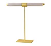 Ysyqkn Présentoir Bague Organisateur Support Bijoux Métal Velours Plateau Amovible Adapté pour Rangement Vitrine Magasin Coiffeuse, Gris