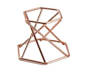 Ysyqkn Présentoir Support Cristaux Présentoir Géode Socle Compact Métal Traité Antirouille Adapté à L'Organisation Mais, Rose Gold