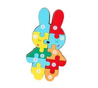 Ysyqkn Puzzle en Bois Animal 3D pour Enfants Jeu d'Assemblage Formes Éducatives Apprentissage des Couleurs et Chiffres Adapté pour Cadeau d'Anniversaire