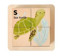 Ysyqkn Puzzle En Bois Cube D'Éveil 3D Jeu D'Assemblage Éducatif et Blocs En Bois pour La Pensée Visuelle Adapté pour Tout-petits et Cadeaux de Fêt, Animal Marin