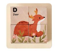 Ysyqkn Puzzle En Bois Cube D'Éveil 3D Jeu D'Assemblage Éducatif et Blocs En Bois pour La Pensée Visuelle Adapté pour Tout-petits et Cadeaux de Fêt, Animal de La forêt