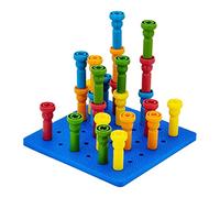 Ysyqkn Puzzle En Bois de 25 Pièces En Forme de Champignons à Clous, Idéal pour Développer La Motricité Fine Des Tout-petits et Des Enfants D'âge Préscola, Multicolore