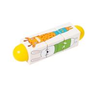 Ysyqkn Puzzle Rotatif en Bois Bloc Grasping Construction Jeu Cognitif Motricité Fine Illustrations Animaux Convient pour Développement Préscolaire par, Jaune Animal