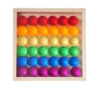 Ysyqkn Rainbow Ensemble de Blocs Cube Acrylique Empilable Jeu d'Apprentissage Couleurs Coffret Bois Solide Jouet Ludique Unique Fonction