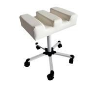 Ysyqkn Repose-pieds Pédicure Repose-jambes Manucure Tabouret Support Pied Ajustable Métal Coussin PU Entretien Simplifié Adapté Aux Salons Beauté Bureau Mai, Blanc