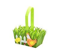 Ysyqkn Sac à Main de Pâques avec Panier Confortable, Fabriqué à La Main pour Contenir Des Bonbons et Des Petites Friandises de Pâques. Peut être Util, Poule orange