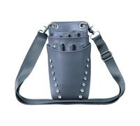 Ysyqkn Sac de Rangement pour Coiffeur, En Cuir PU, Portable, Réglable, Ceinture, étui pour Coupe de Cheveux, Sac Banane pour Salon de Coiffure, Gris