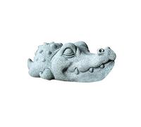 Ysyqkn Sculpture Buffle Ornement Animaux Miniature Petite Statue Tableau Figurine Pierre Mélangée Création Décorative Convient pour Collection Bureau Chambre, crocodile