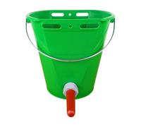 Ysyqkn Seau d'alimentation pour Veaux Nouveau-nés, en Polypropylène, Facile à Transporter, avec Graduation, Accessoires et Adapté à Tous, Vert avec 1 Téton