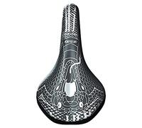 Ysyqkn Selle de Vélo Anti-Pression Rembourrée Mousse Mémoire Large Acier Réglable Cuir PU Imperméable Adaptée Cyclistes Hommes Femmes pour Balades Longue, Tête de Serpent