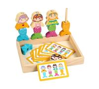Ysyqkn Shape Sorter Jeu Éducatif Enfant Blocs Empilables Bois Puzzle Assorti Perles Séquence Développement Créativité Motricité Adapté pour Garçons Filles AP, Sirène