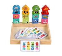 Ysyqkn Shape Sorter Jeu Éducatif Enfant Blocs Empilables Bois Puzzle Assorti Perles Séquence Développement Créativité Motricité Adapté pour Garçons Filles AP, Expression