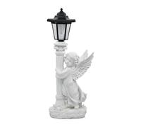 Ysyqkn Statue D'ange Solaire pour Jardin, Figurine Décorative En Résine avec éclairage Automatique, Ornement Artistique D'extérieur, Lampe D'ange, Droite