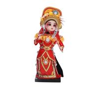 Ysyqkn Statue de Poupée Chinoise Figurine de Poupée Artisanat Statuette Opéra de Pékin Socle Bois Corps Mousse Détails Réalistes Adaptée pour Table Centre Ch, Hua Mulan
