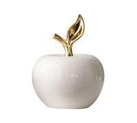 Ysyqkn Statuette de Pomme En Guise de Décoration de Table, Figurine Décorative Moderne pour Bureau, Cheminée, Bureau Ou Chambre, Blanc